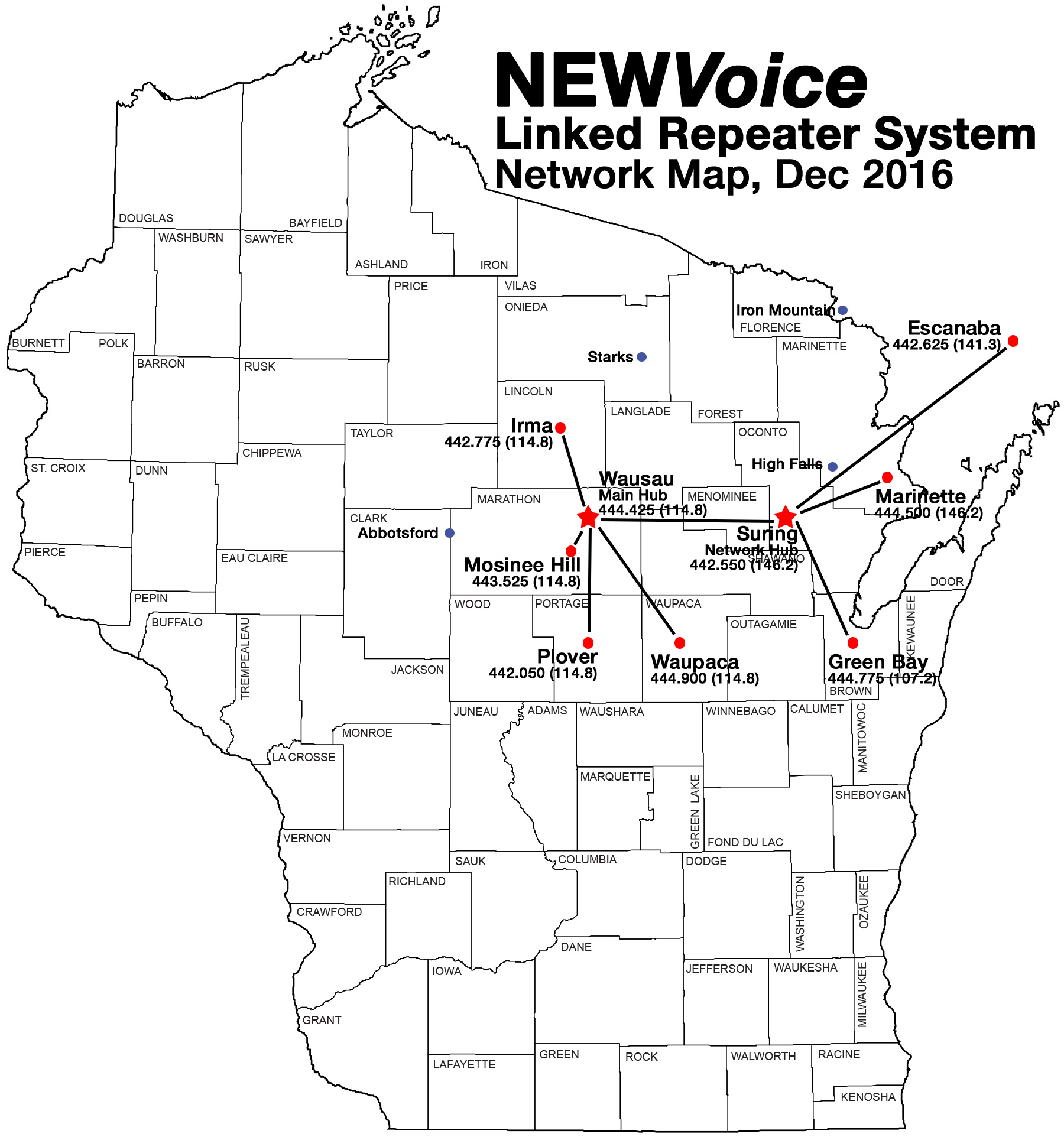 A map of the new voice network.